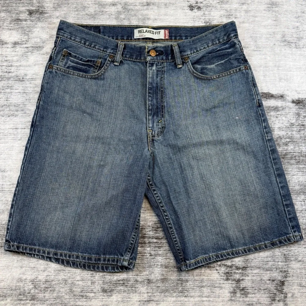 Levis 550‎ Relaxed Fit Denim Shorts Mens 34 Blue Cotton Jean Jorts